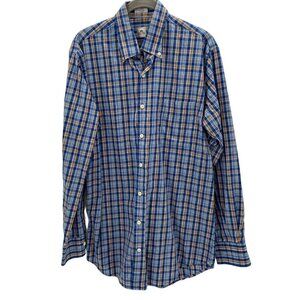 Peter Millar Cotton Long Sleeve Button Down Plaid Shirt Men's Size M